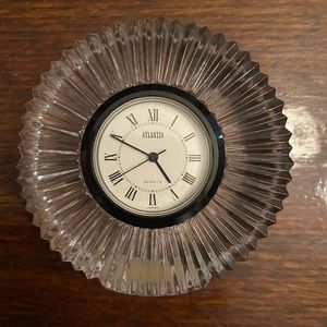 Vintage Full Lead Crystal Atlantis Table Top Clock